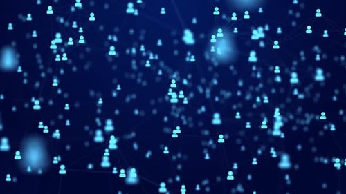 Digital Network of Connected People Icons Loop