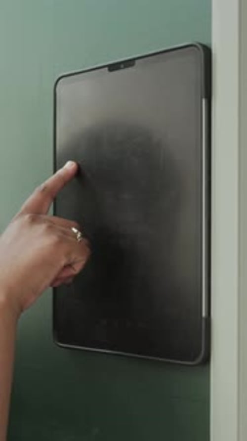 Smart Home Touchscreen Interface Display on Tablet