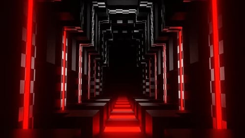 Schwarz-Rot-Weiß-Geometrische Formen für Innenräume, Hintergrund VJ Loop in HD