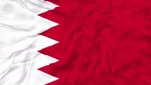 Seamless Loop Waving Flag of Bahrain