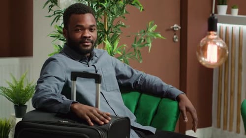 Traveler Waiting for Hotel Check in