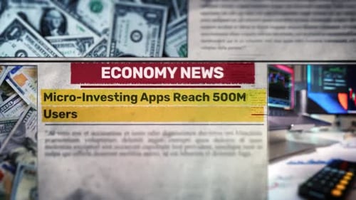 Animated Economy News Report with Financial Headlines