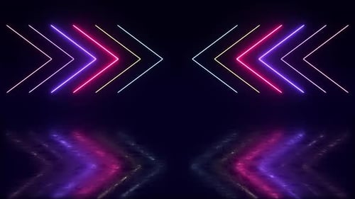 Dynamic Neon Glowing Arrows Abstract Loop Background