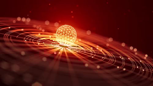 Glowing Network Sphere with Abstract Geometric Lines