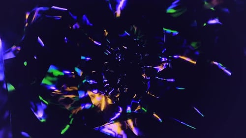 Des fragments de film holographique explosent