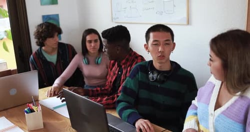Multiracial Students Studying Together - School Concept Academic