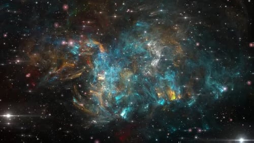Abstract Cosmic Nebula and Stars Flying in Space Background