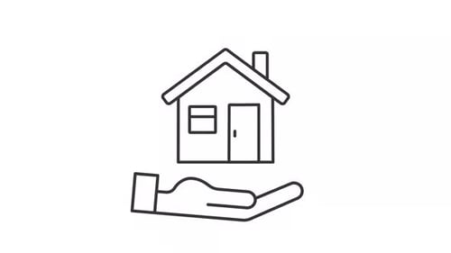Animated Home Rent Linear Icon