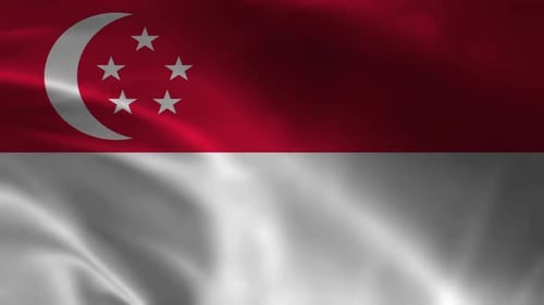 Waving Singapore National Flag Loopable Background Animation