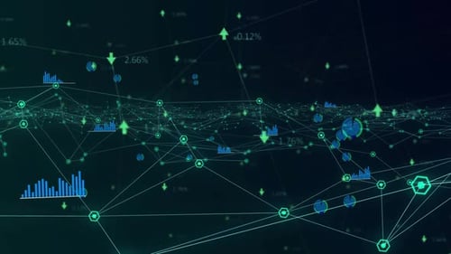 Animation of statistics recording over network of connections