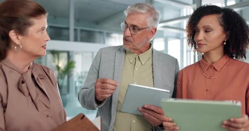 Discussion, meeting and planning with business people in office for coaching, idea and advisor