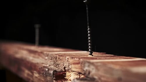 Drilling Screw into Wood with Electric Drill