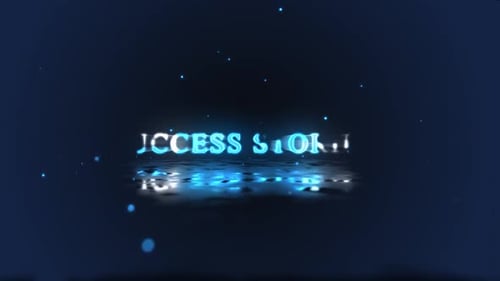 Neon Fluid Text Reveal Title with Glowing Reflection