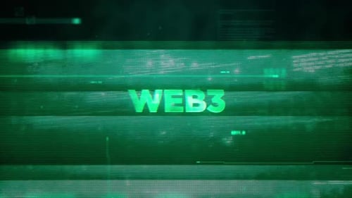 Contexte de données futuriste de la technologie Web3 Word On Noise Glitch Error