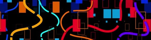 Dynamic Abstract Geometric Shapes and Lines Motion Background