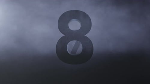 Cinematic 3D Countdown with Fog and Dramatic Smoke