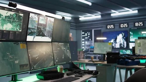 High Tech Armed Forces Headquarters Used for Tracking Rockets
