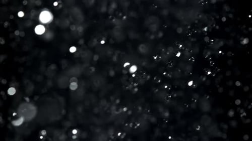 Abstract Water Droplets Against Black Background