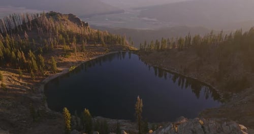 Majestic Evening View of Mount Hough Fire Lookout, Serene California Landscape