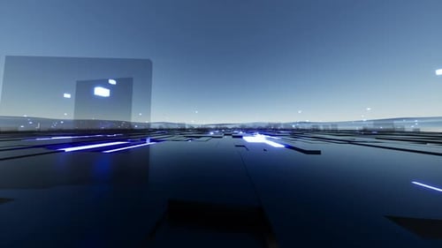 Animierter Technologie-Hintergrund für Digital Network Engineering Floor