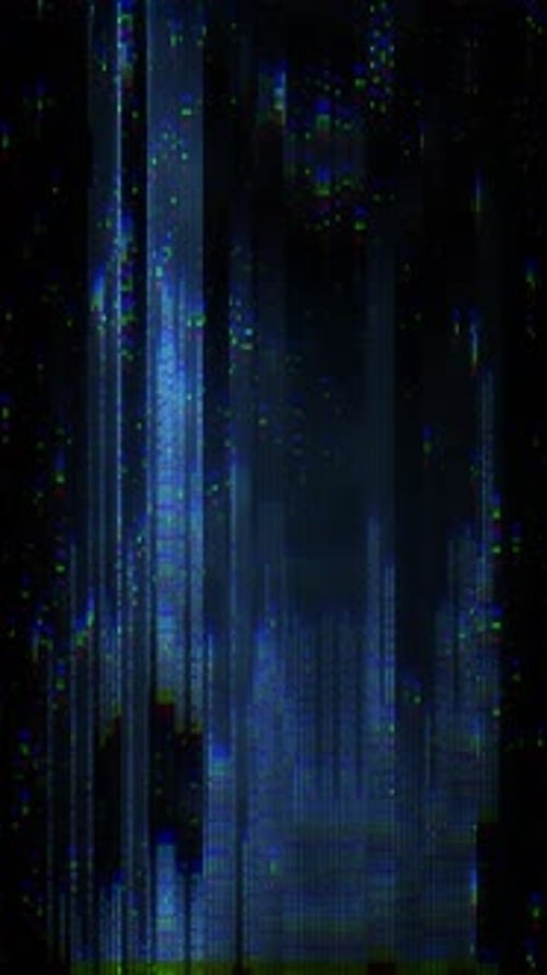 Vertical Digital Glitch Data Stream Background