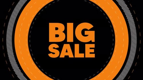 Dynamic Big Sale Title Reveal with Animated Geometric Circles