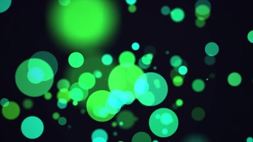 3d Animation Bokeh Green Lights Abstract Particles Seamless Loop Vibrant Background