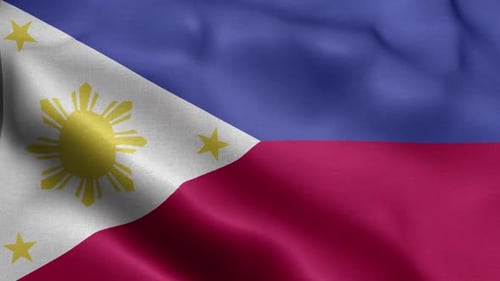 Realistic Philippines Flag Waving Loop Animation