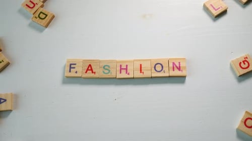 Wooden Blocks Spell out the Word Fashion