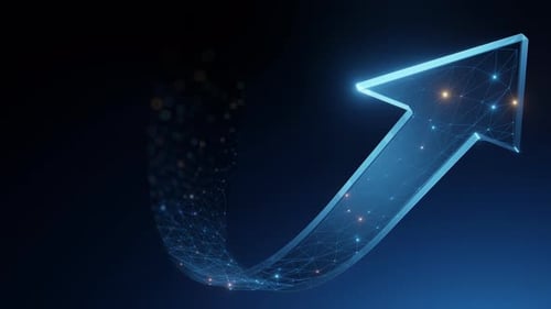 Glowing Futuristic Digital Arrow of Progress Animation