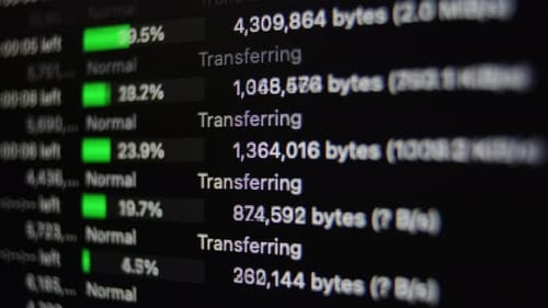 Data Transfer Progress on Computer Screen