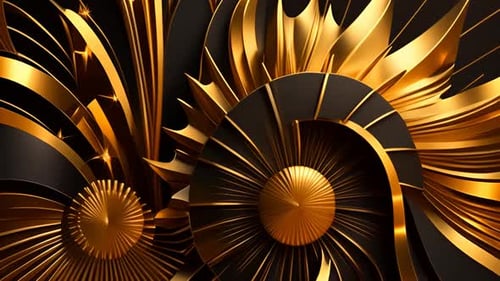 Elegant Gold and Black Flowing Abstract Background Animation
