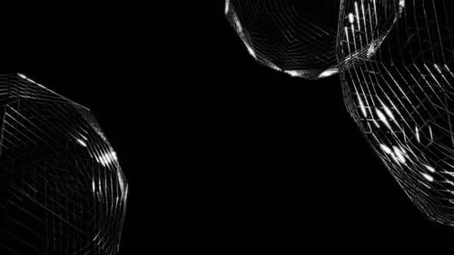 abstract motion background many silver sphere in dark with copy space vj loop