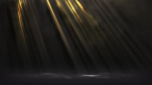 Gold light rays background with smoke