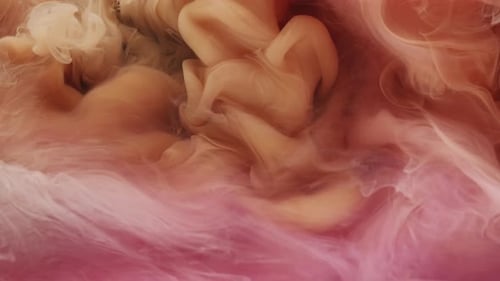 Dreamy Abstract Swirls of Beige and Pink