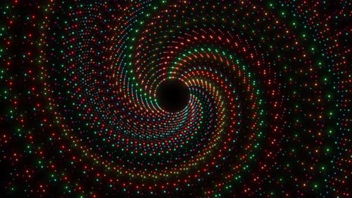 Disco Spiral Particle Moving Animation. Glitter Circle Particle Animation Music Disco Loop Animation
