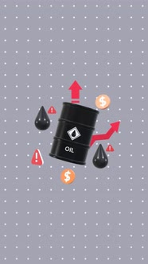 Vertical Animated Concept Of Rising Oil Prices, Economic Pressure, And Global Energy Challenges.