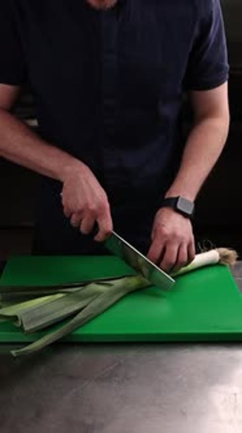Chef preparing a vegetable dish