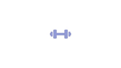 Flat Design Dumbbell Icon Bounce Animation