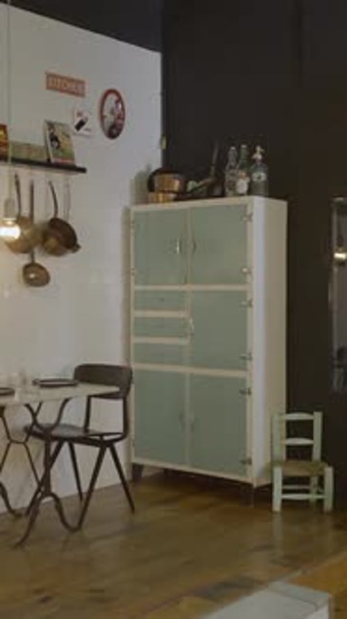 Pushout of Interior of Small Cozy Modern Restaurant in Spain