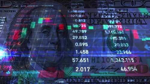 100 Dollar On Economy Background And Customs Tariff On Stock Market