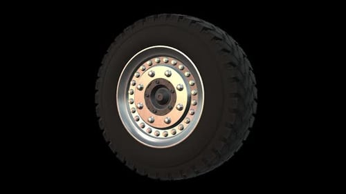 3d rendering animation design of car tires spinning