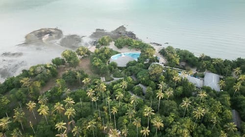 Aerial View of an Opulent Tropical Island Resort