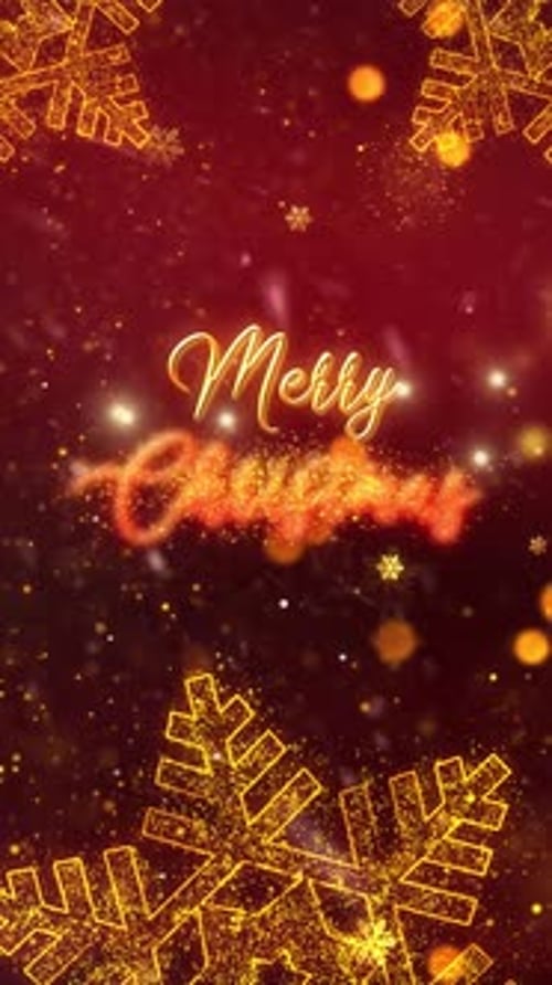 Christmas Crystal Snow Merry Christmas Background 1- Vertical Video