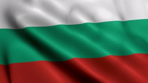 Bulgaria National Flag Waving Animation Loop