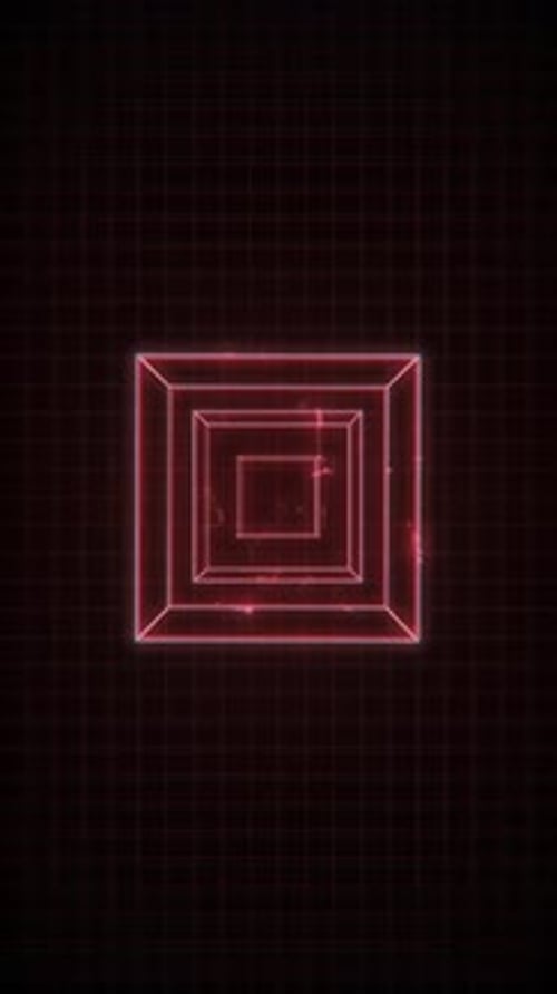 Retro Digital Red Computer Graphics Cube