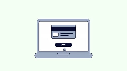 Payment Animation On Laptop Screen 4K