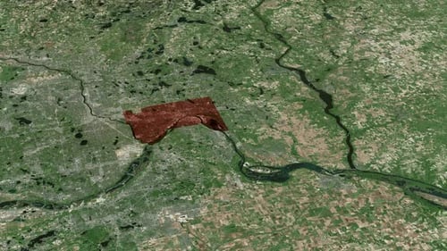 Satellite Map Zoom and Geographic Location Highlight