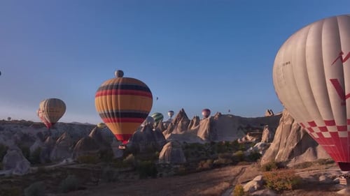 Sightseeing Balloons Floating In The Valley, Cappadocia