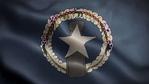 Northern Mariana Islands Flag Realistic Waving Animation